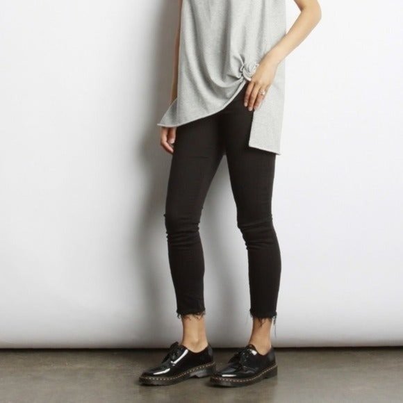 NWT Mod Ref Long Oversized Grey Tie Tank Top - Picture 3 of 5